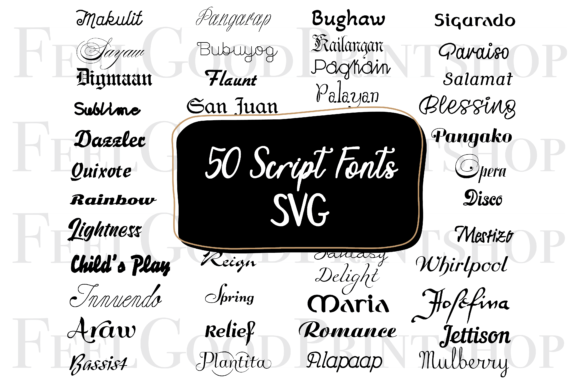50 Script SVG Fonts Bundle Graphic by FeelGoodPrintshop