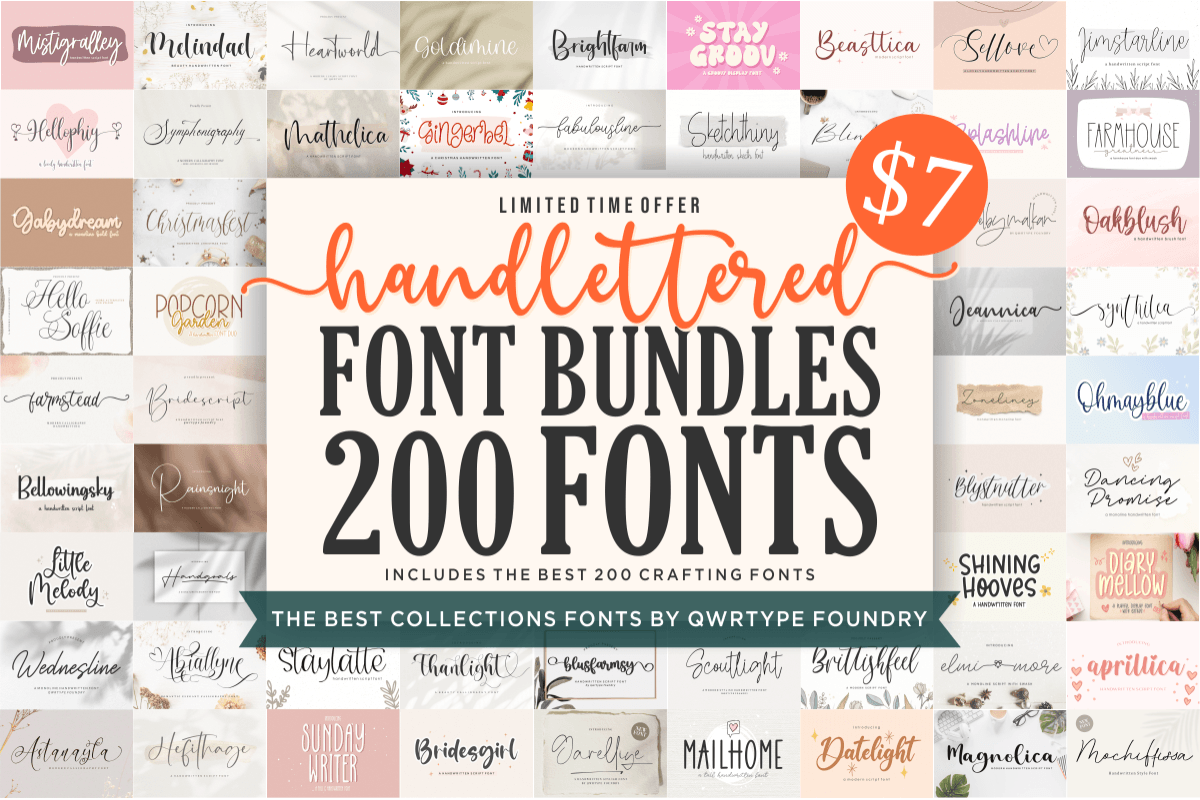 Hand Lettered Font Bundle