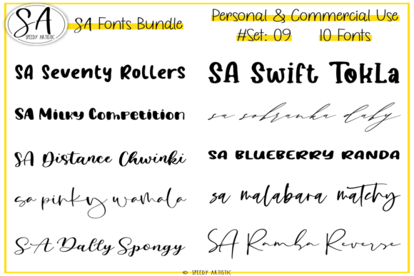 Script and Handwritten Bundle 9 Font by Speedy Artistic