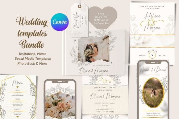 Wedding Template Bundle Canva PRO Graphic by Red Ink